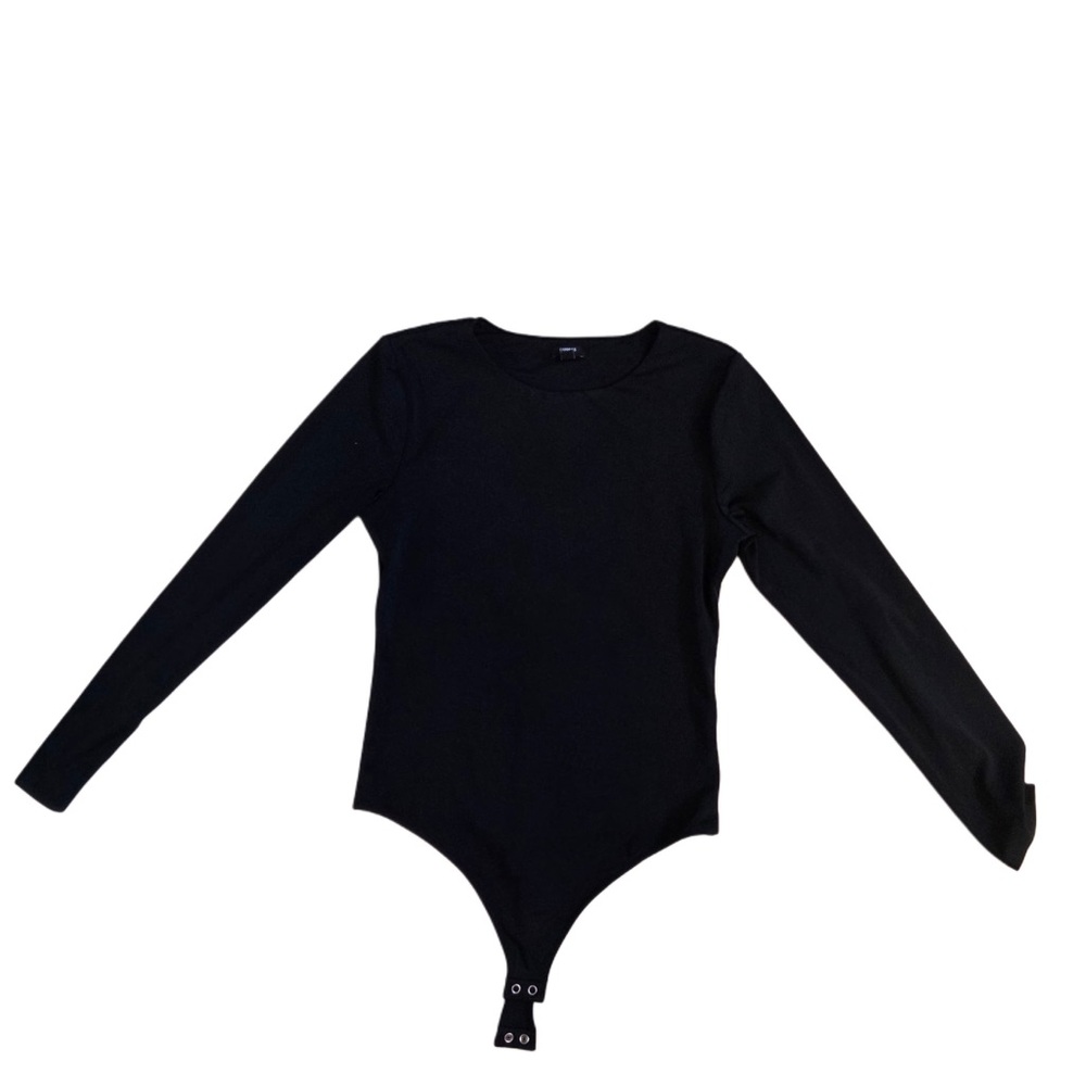 Express Body Contour Crew Neck Black Long Sleeve Bodysuit